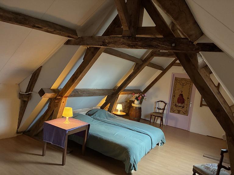 Vakantiehuis Frankrijk met Zwembad FermePostel Slaapkamer Zolder Voor